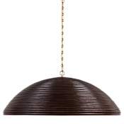 Visual Comfort Emerson 43" Wide Pendant Hand-Rubbed Antique Brass / Espresso Rattan