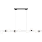 Visual Comfort Altair 9 Light 49" Wide Abstract Chandelier with Milk Glass Shades Aged Iron