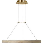 Visual Comfort Ashok 31" Wide LED Ring Chandelier Hand Rubbed Antique Brass