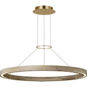 Visual Comfort Ashok 37" Wide LED Ring Chandelier Hand Rubbed Antique Brass