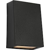Visual Comfort Kakudo 8" Tall LED Outdoor Wall Sconce with Etched Glass Panel Textured Black