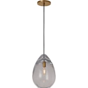 Visual Comfort Alina 9" Wide Mini Pendant with Clear Glass Natural Brass