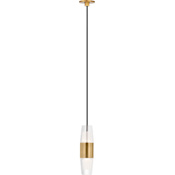 Visual Comfort Lassell 2" Wide 2 Light LED Mini Pendant Natural Brass