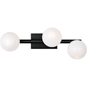 Visual Comfort Altair 3 Light 16" Wide Vanity Light with Milk Glass Shades Aged Iron