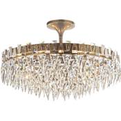 Visual Comfort Trillion 21" Flush Mount by Joe Nye Hand Rubbed Antique Brass