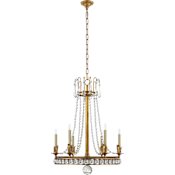 Visual Comfort Regency 22" Medium Chandelier by Joe Nye Hand Rubbed Antique Brass