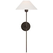 Visual Comfort Hackney 25" Tall Wall Sconce Bronze / Linen