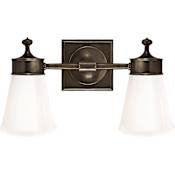 Visual Comfort Siena 15" Wide Wall Sconce with White Glass Shade Bronze