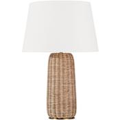 Visual Comfort Dumar 30" Tall Buffet Table Lamp with Linen Shade Blonde Rattan