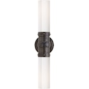Visual Comfort Graydon 18" Double Bath Light with White Glass by Thomas O'Brien Bronze
