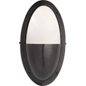 Visual Comfort Pelham 12" Oval Wall Light with White Glass by Thomas O'Brien Bronze