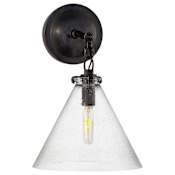 Visual Comfort Katie6 14-13/32" High Wall Sconce with Seedy Glass Shade Bronze