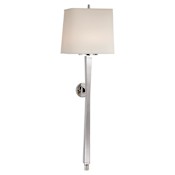 Visual Comfort Edie 33" Baluster Sconce with Natural Paper Shade by Thomas O'Brien Polished Nickel