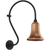 Visual Comfort Thomas O'Brien 24" Tall x 8" Wide Outdoor Wall Sconce with Soft Copper Savannah Shade Matte Black