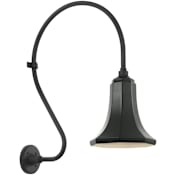 Visual Comfort Thomas O'Brien 27" Tall x 9" Wide Outdoor Wall Sconce with Green Savannah Shade Matte Black
