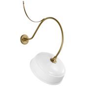 Visual Comfort Thomas O'Brien 38" Tall Outdoor Wall Sconce with White Rockhouse Shade Hand-Rubbed Antique Brass