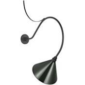 Visual Comfort Thomas O'Brien 38" Tall Outdoor Wall Sconce with Green Conical Savannah Shade Matte Black