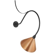 Visual Comfort Thomas O'Brien 38" Tall Outdoor Wall Sconce with Soft Copper Conical Savannah Shade Matte Black
