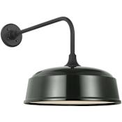 Visual Comfort Thomas O'Brien 16" Wide Straight Arm Outdoor Wall Sconce with Green Rockhouse Shade Matte Black