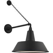 Visual Comfort Thomas O'Brien 28" Tall x 16" Wide Outdoor Wall Sconce with Matte Black Bowers Shade Matte Black