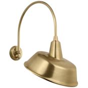 Visual Comfort Thomas O'Brien 26" Tall Outdoor Wall Sconce with Hand-Rubbed Antique Brass Tilted Bowers Shade Hand-Rubbed Antique Brass