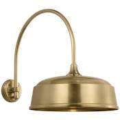 Visual Comfort Thomas O'Brien 20" Tall x 16" Wide Outdoor Wall Sconce with Hand-Rubbed Antique Brass Rockhouse Shade Hand-Rubbed Antique Brass