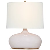 Visual Comfort Olinda 18" Tall Vase Table Lamp Crackled Ivory / Linen