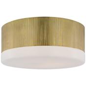 Visual Comfort Ace 17" Wide LED Flush Mount Drum Ceiling Fixture Hand-Rubbed Antique Brass