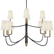 Visual Comfort Farlane 12 Light 48" Wide Chandelier Bronze / Antique Brass