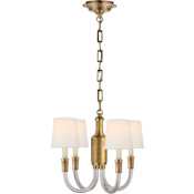 Visual Comfort Vivian 4 Light 19" Wide Chandelier Crystal / Brass