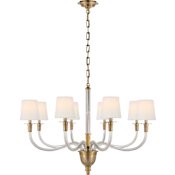 Visual Comfort Vivian 8 Light 36" Wide Chandelier Hand-Rubbed Antique Brass