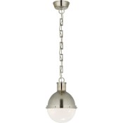 Visual Comfort Hicks 9" Small Pendant with White Glass by Thomas O'Brien Antique Nickel