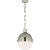 Visual Comfort Hicks 13" Large Pendant with White Glass by Thomas O'Brien Antique Nickel