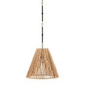 Visual Comfort Goodman 18" Wide Pendant Bronze / Hand-Rubbed Antique Brass / Natural Abaca