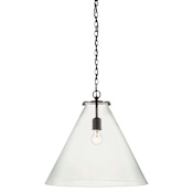Visual Comfort Katie Conical 20" Wide Pendant Bronze / Clear Glass