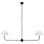 Visual Comfort Piaf 2 Light 62" Wide Chandelier Aged Iron / Ebonized Oak