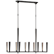 Visual Comfort Galahad 50" Wide LED Linear Chandelier Bronze