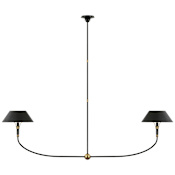 Visual Comfort Turlington 2 Light 68" Wide Linear Pendant Bronze / Hand-Rubbed Antique Brass