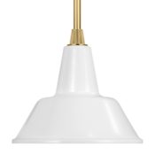 Visual Comfort Thomas O'Brien 13" Wide Outdoor Pendant with White Bowers Shade Hand-Rubbed Antique Brass