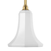 Visual Comfort Thomas O'Brien 9" Wide Outdoor Mini Pendant with White Savannah Shade Hand-Rubbed Antique Brass
