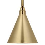 Visual Comfort Thomas O'Brien 9" Wide Outdoor Mini Pendant with Hand-Rubbed Antique Brass Conical Savannah Shade Hand-Rubbed Antique Brass