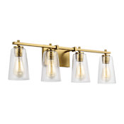 Visual Comfort Mercer 4 Light 29" Wide Vanity Light Burnished Brass