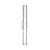Visual Comfort Cutler 24" Tall LED Bathroom Sconce with Crackle Glass Shade Chrome