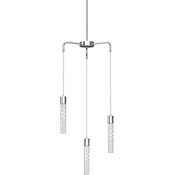 Volume Lighting Tristen 3 Light 16" Wide LED Abstract Mini Chandelier with Clear Acrylic Shades Chrome
