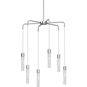 Volume Lighting Tristen 6 Light 26" Wide LED Abstract Mini Chandelier with Clear Acrylic Shades Chrome