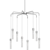 Volume Lighting Tristen 8 Light 30" Wide LED Abstract Mini Chandelier with Clear Acrylic Shades Chrome