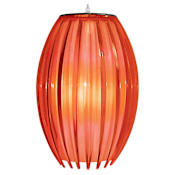 Volume Lighting Single Light 7" Wide Mini Pendant with Red Shade Brushed Nickel