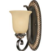 Volume Lighting Bristol Single Light 15" Tall Bathroom Sconce Vintage Bronze / Antique Gold