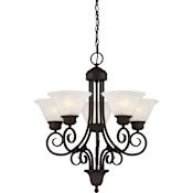 Volume Lighting Troy 5 Light 24" Wide Chandelier Antique Bronze
