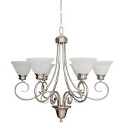 Volume Lighting Troy 6 Light 32" Wide Chandelier Brushed Nickel